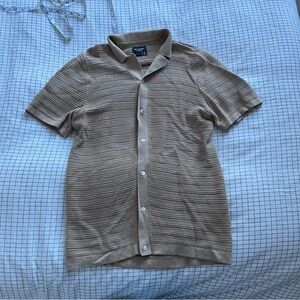 Men’s Yellow/Beige Button Sweater Polo